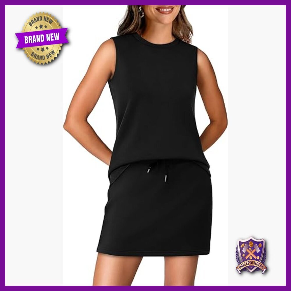 Large Two-Piece Skirt Set with Built-In Shorts and Hidden Pockets